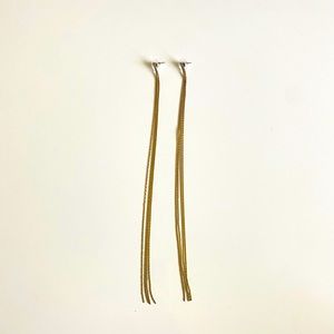 Gold metal tassel drop earrings